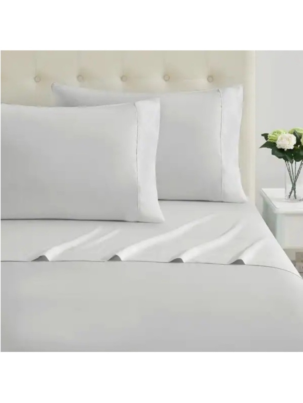Nestwell Silky & Smooth 100% Pima Cotton Sateen Silver Twin Sheet Set